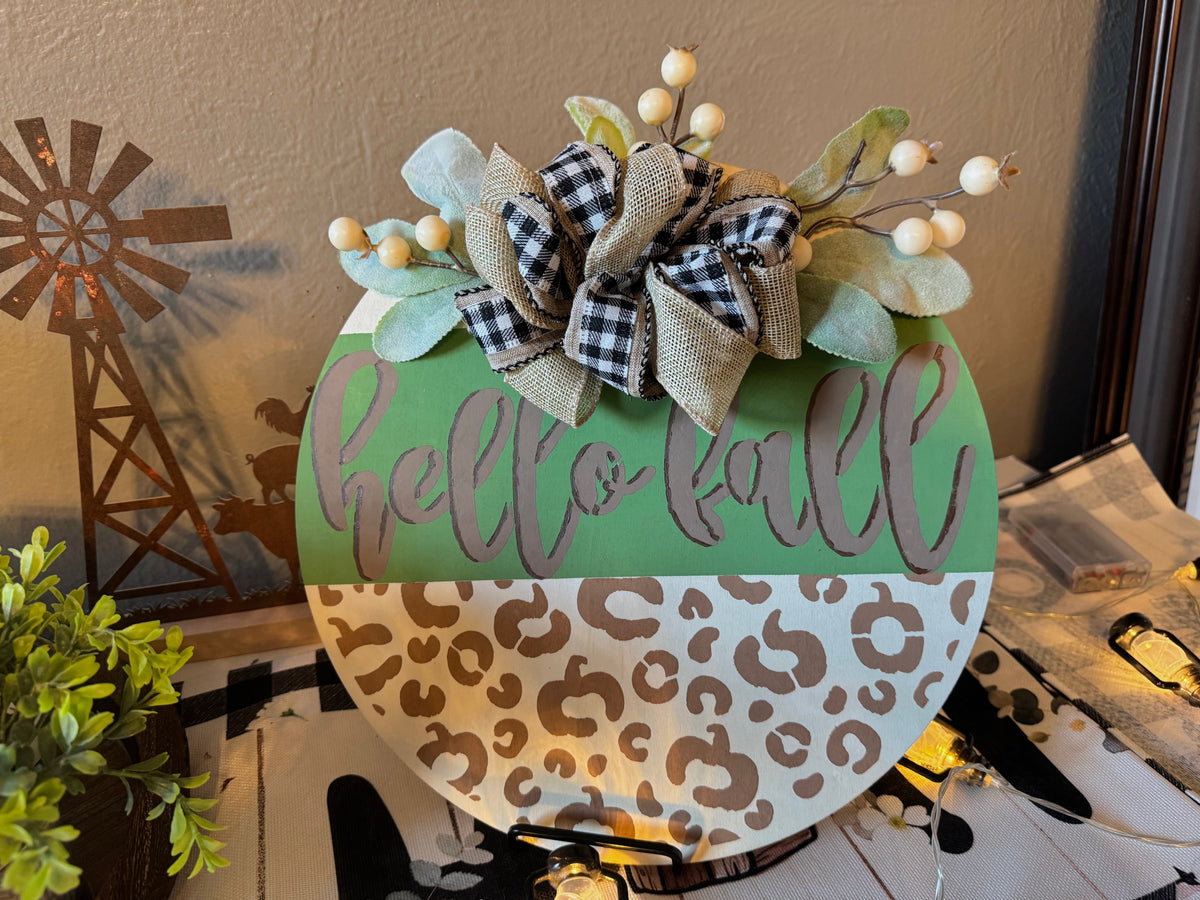 Round Wooden Fall Sign