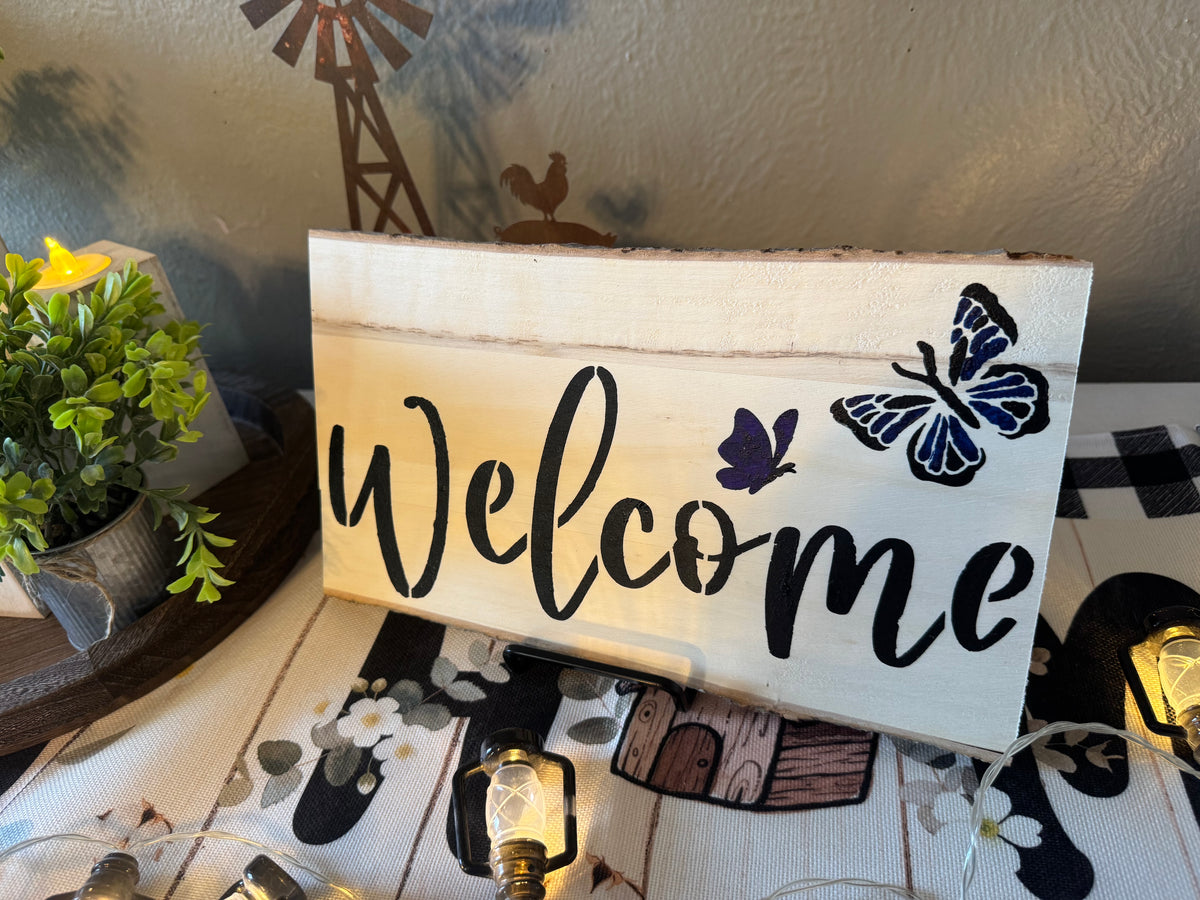 Hand Painted Welcome Sign
