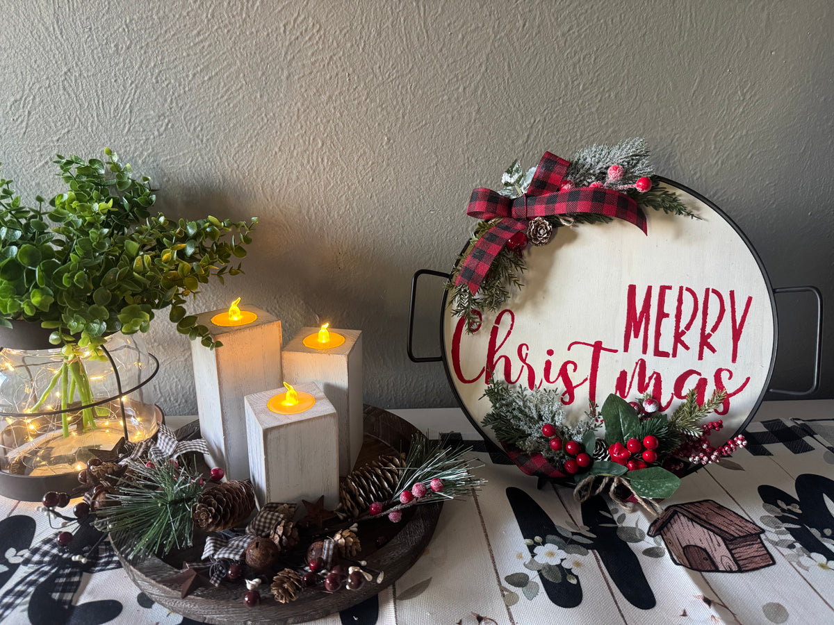 Hand Painted Christmas Sign/Centerpiece