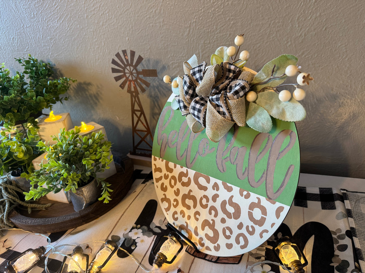 Round Wooden Fall Sign